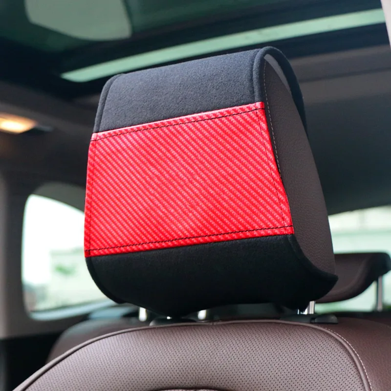 General purpose 1-piece carbon fiber automobile headrest cover installation | Автомобили и мотоциклы