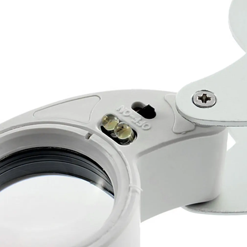 

Mini 40x25mm Jewelry Jade Magnifier Rotatable Illuminated Loupe Portable Fold LED Magnifying Glass Inspecting Cash Stamps Coin