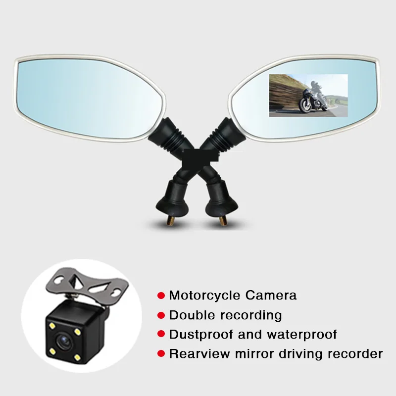 

Видеорегистратор для вождения мотоцикла, Автомобильный регистратор, зеркало заднего вида 1080P HD WDR DVR для мотоцикла, камера, автомобиль Fotografica