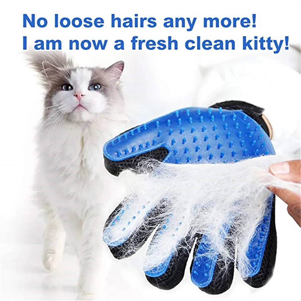 

Dog Pet Grooming Glove Silicone Cats Brush Comb Deshedding Hair Gloves Dogs Bath Cleaning Supplies Animal Combs by PROSTORMER