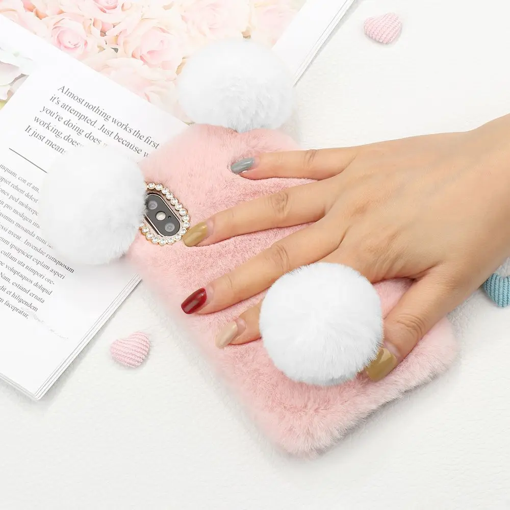 Чехол для телефона LAPOPNUT Роскошный милый теплый плюшевый чехол с объемными