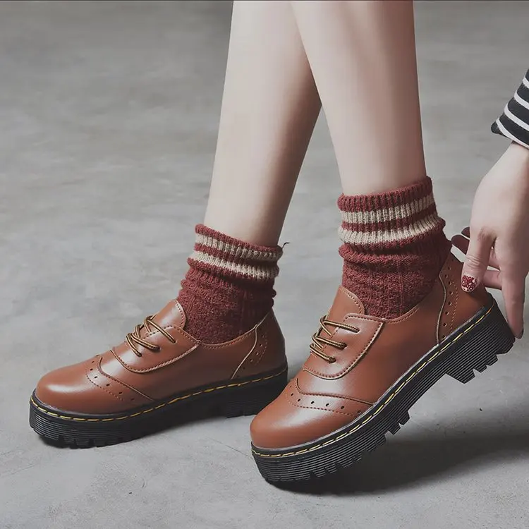 EAGSITY розовые повседневные туфли дерби для женщин на шнуровке с круглым носком