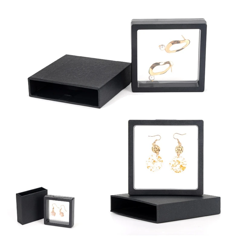 Черный пластиковый подвесной чехол N58F для демонстрации серег монет драгоценных