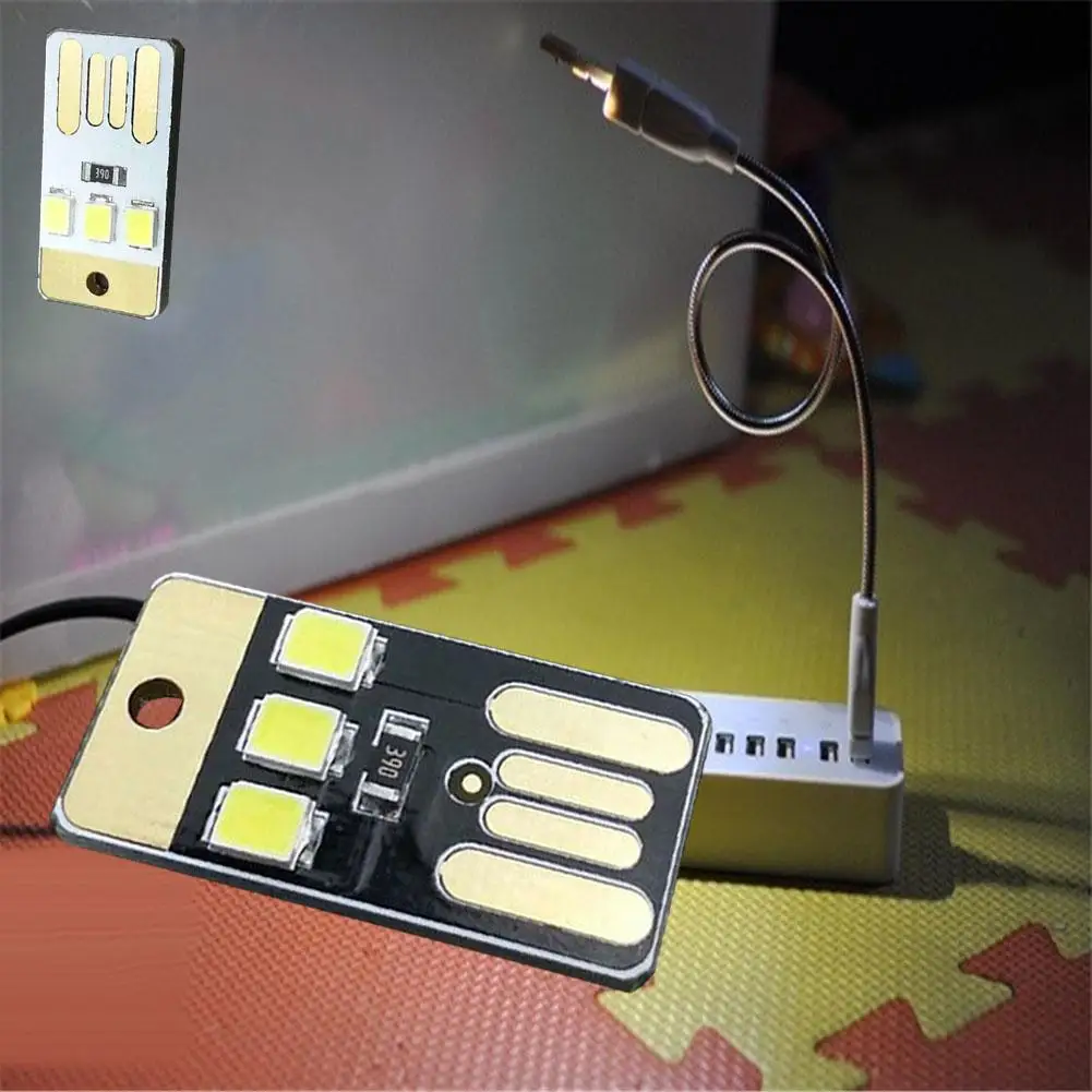 Double Sided USB 3 X LED Warm Mini Pocket Card Light With Induction Switch Camping Laptop Keyboard Lamp White | Лампы и освещение