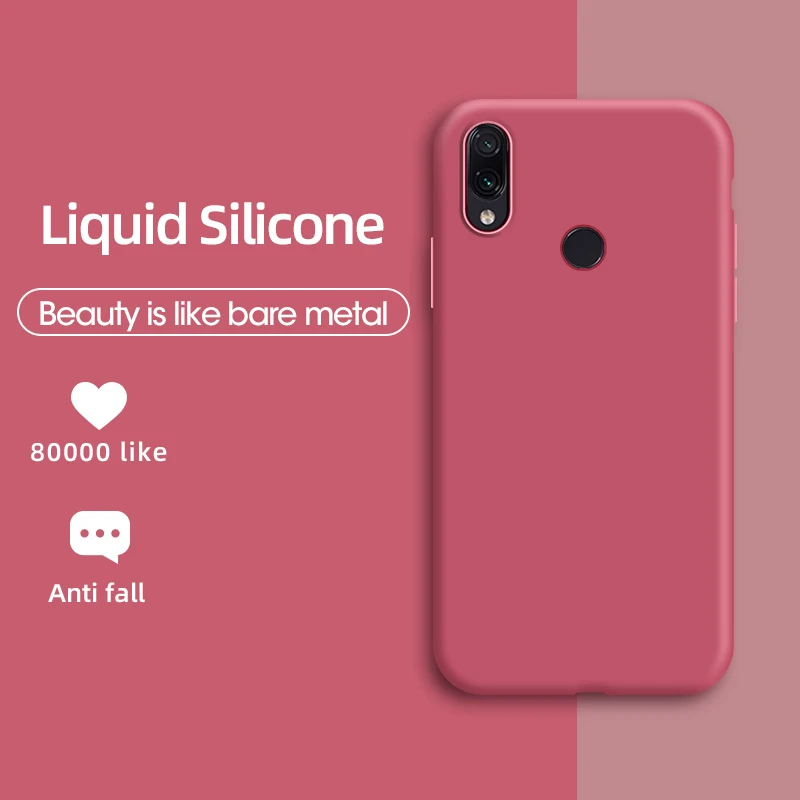 Силиконовый чехол для Xiaomi Redmi note 7 Оригинальный жидкий Мягкий силиконовый