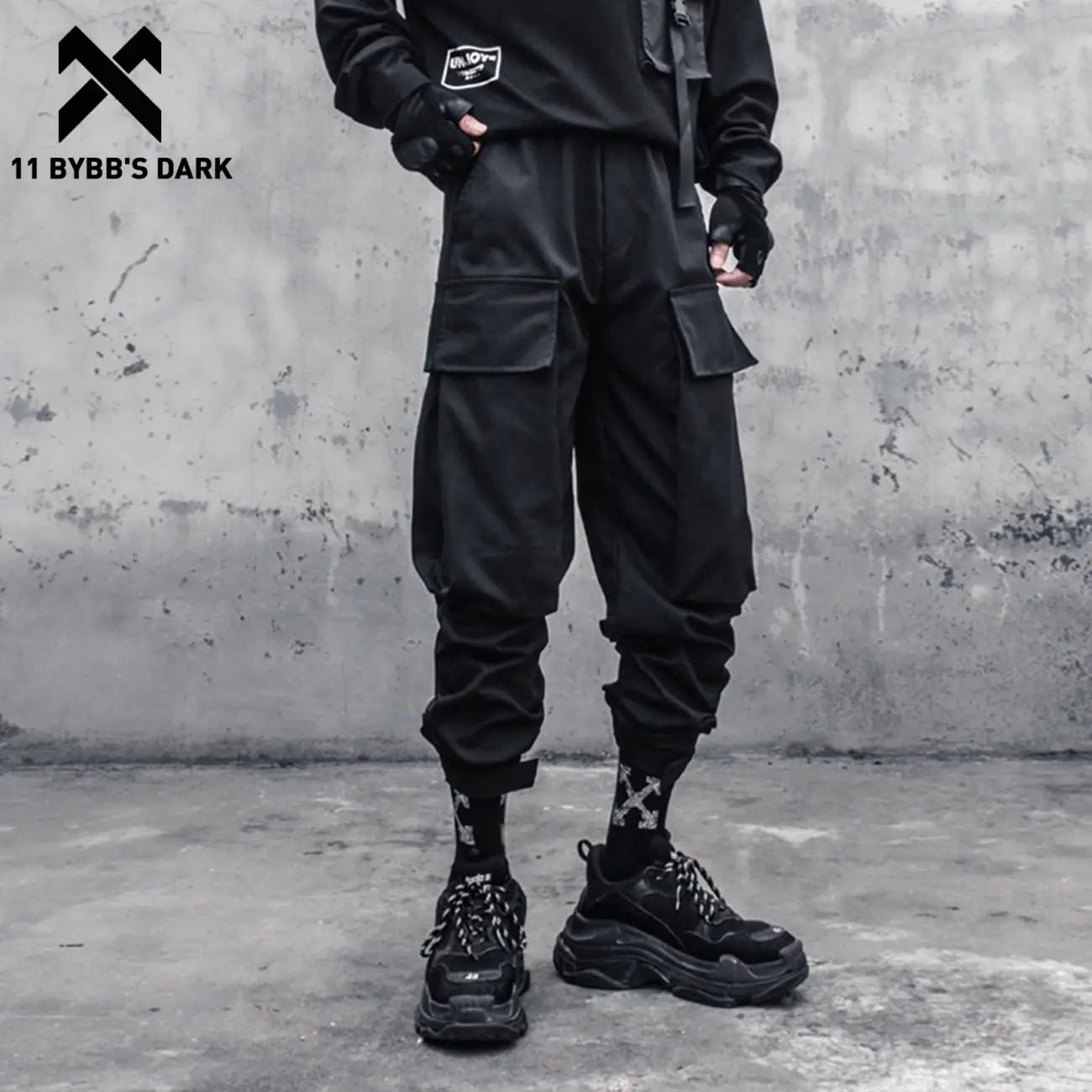 Мужские брюки-карго 11 BYBB'S DARK уличная одежда в стиле хип-хоп штаны с большими