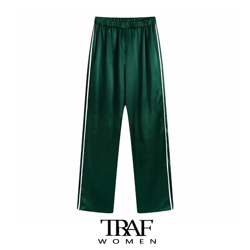 

Брюки женские с завышенной талией и эластичным поясом