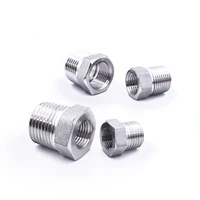 high pressure 18 14 38 12 npt female male reducer bushing 304 stainless steel pipe fitting connector water gas propane