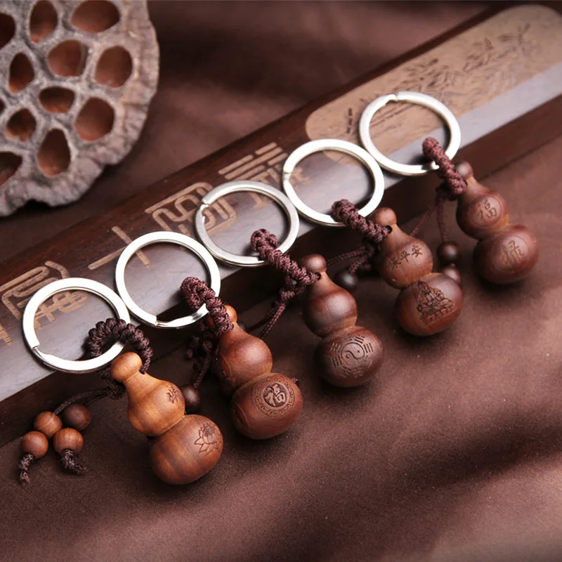 Китайский стиль Этническая Тыква зодиакальный брелок мужчины Милая деревянная