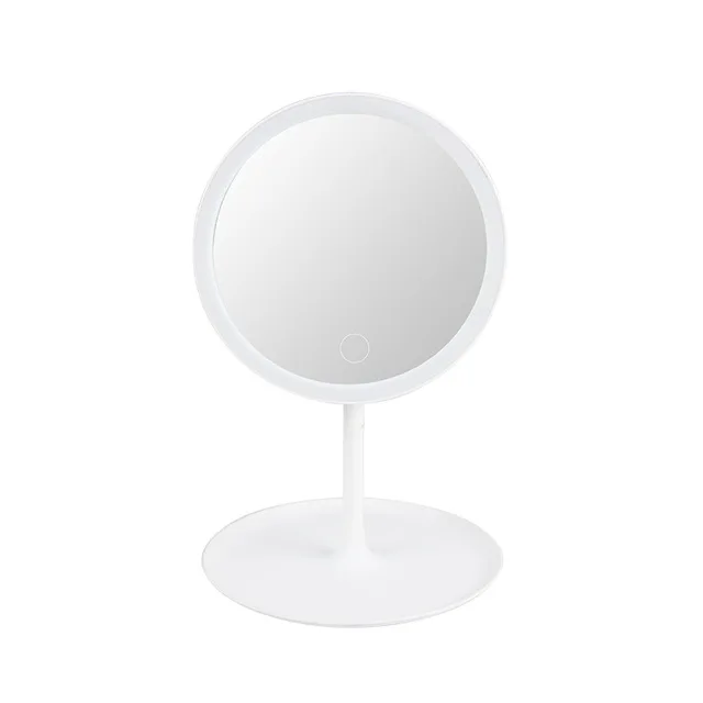 E Makeup Mirror Led туалетный столик с сенсорным экраном, косметическое зеркало для макияжа, увеличительное освещение, вращение на 180 градусов, Настольная столешница, косметическое зеркало для ванной - Цвет: E Makeup Mirror
