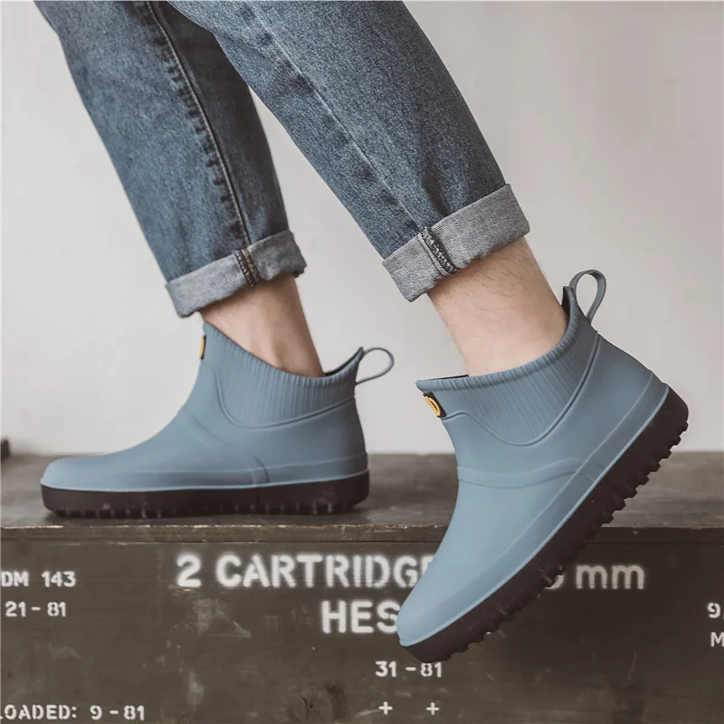 Ботинки мужские резиновые модные водонепроницаемые сапоги для шеф повара