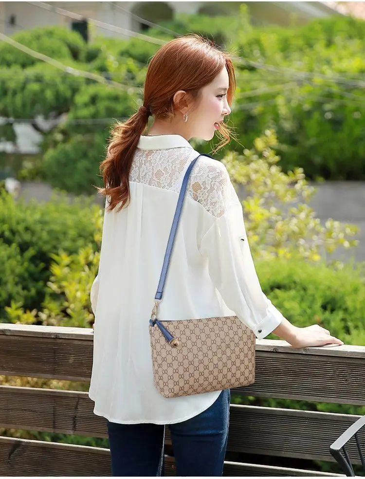 Autumn New Fashion Women's Bag 6 Piece Set Plaid Bag Lady Slung Hand Bag Shoulder Messenger Composite Bag