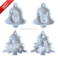 crystal epoxy resin mold christmas tree elk pendant casting silicone mould handmade diy craft jewelry making tool christmas mold