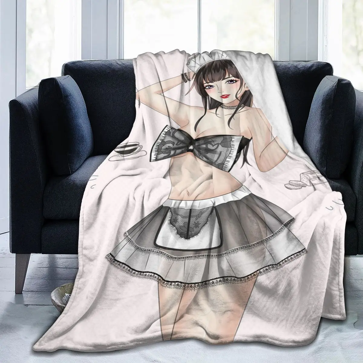 

Haikyuu Anime Cute Sexy Maid 3D Printing Flannel Blanket Anime Blanket Plush Blanket Mexican Blanket Bed Blanket