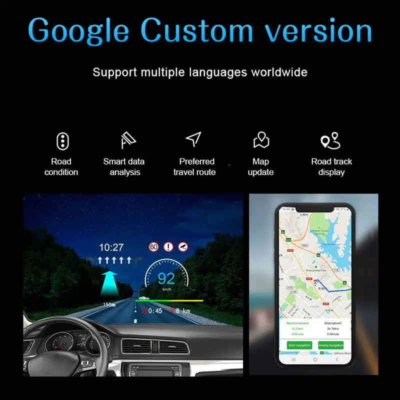 

P19 OBD GPS Car HUD Head Up Display 4 inch GPS Navigation Speedometer Overspeed Warning Alarm System Universal