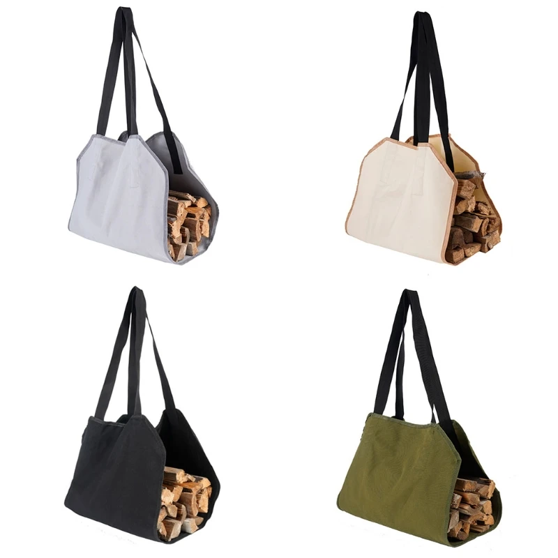 

Сумка для хранения дрова, многофункциональная портативная сумка для переноски на открытом воздухе, Холщовая Сумка для камина, держатель дл...