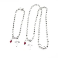 new 2020 fashion stainless steel necklaces and bracelet uno 50 cross jewelry sets for women crucifix girl gift