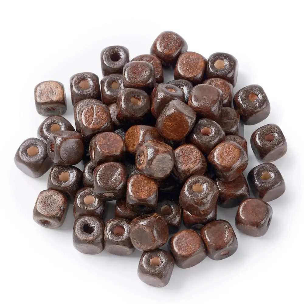 

about 200pcs/Bag Dyed Cube Wood Beads Nice for Children's Day Necklace bracelet DIY Making,10x10x10mm,Hole: 3.5mm