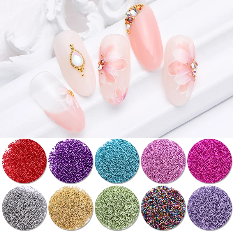 1 коробка циркониевых стальных бусин разноцветные шарики Типсы для ногтей