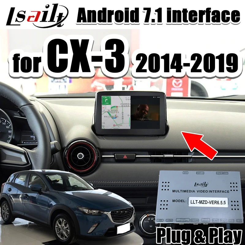 Android 7,1 навигационный интерфейс для Mazda CX-3-19 поддержка Яндекса, carplay, android авто, waze by Lsailt
