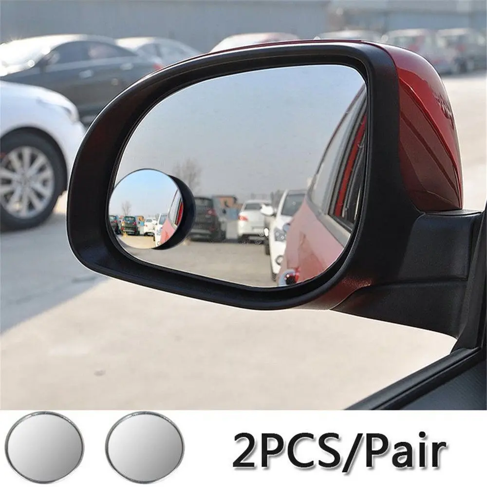 

2 Pcs HD Boundless Adjustable 360 Degree Small Round Blind Spot Reversing Wide-Angle Mirror Car Rearview Auxiliar