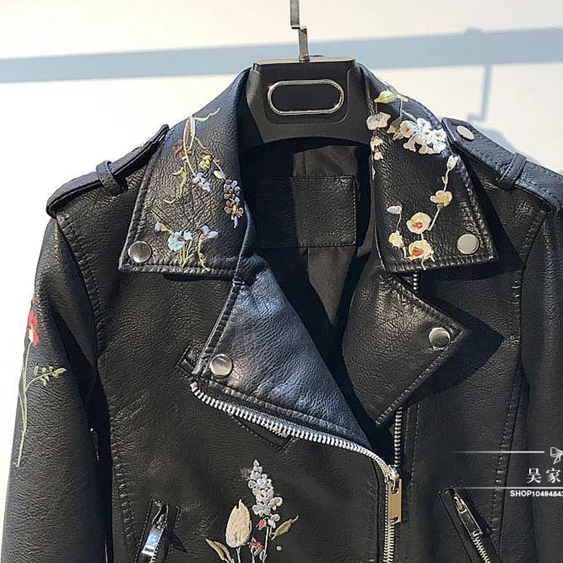 Женская короткая Автомобильная куртка из искусственной кожи с 3D принтом Женские