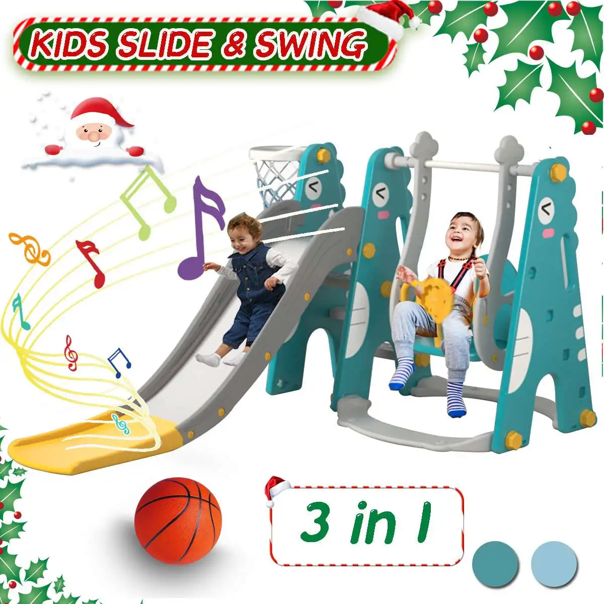 

Детские горки и качели 6 в 1, Детская домашняя уличная игровая площадка, горки, комнатный экологически чистый слайдер, игровой набор с Баскет...