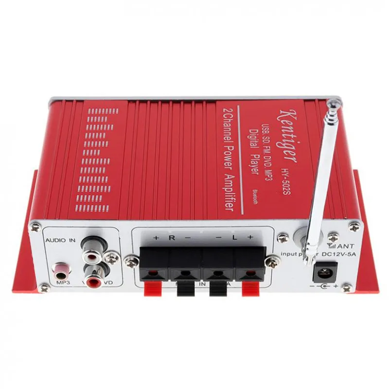 Красный Автомобильный аудиоусилитель Bluetooth цифровой Hi-Fi аудио усилитель