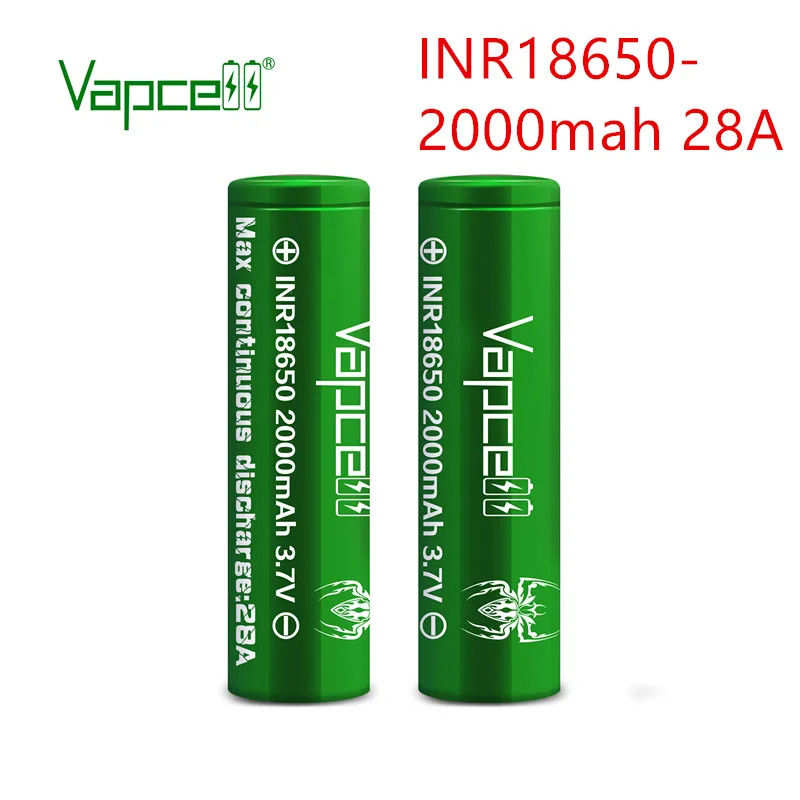 Оригинальный литий ионный аккумулятор Vapcell 18650 2000 мАч 28A Beat VTC4/VTC4A/20R/HD2/HD4/18650RX