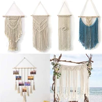 macrame wall art handmade cotton wall hanging tapestry with lace fabrics bohemian hanging decoration for birthday party