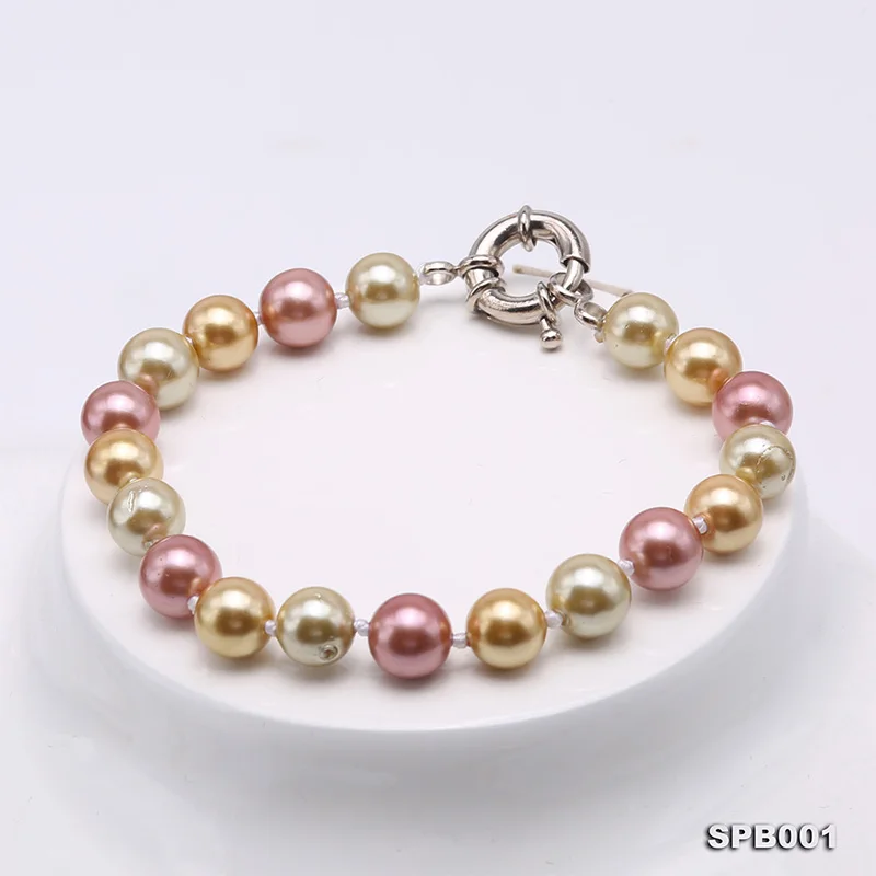 JYX Vintage Shell Pearl Bracelet Multi Color Seashell 7-8mm Christmas Gift women 7.5&quot | Украшения и аксессуары