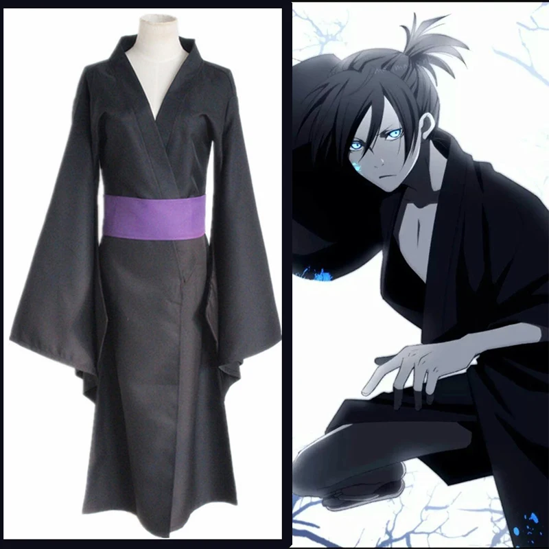 Anime Noragami Stray God Cosplay Costumes Yato Costume Black Kimono Halloween Carnival Party Game | Тематическая одежда и