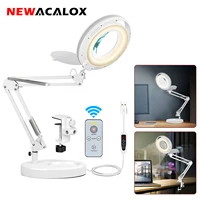 newacalox 5x magnifier wireless remote control led lamp 3 adjustable lights color suitable for reading crafts hobby diy welding