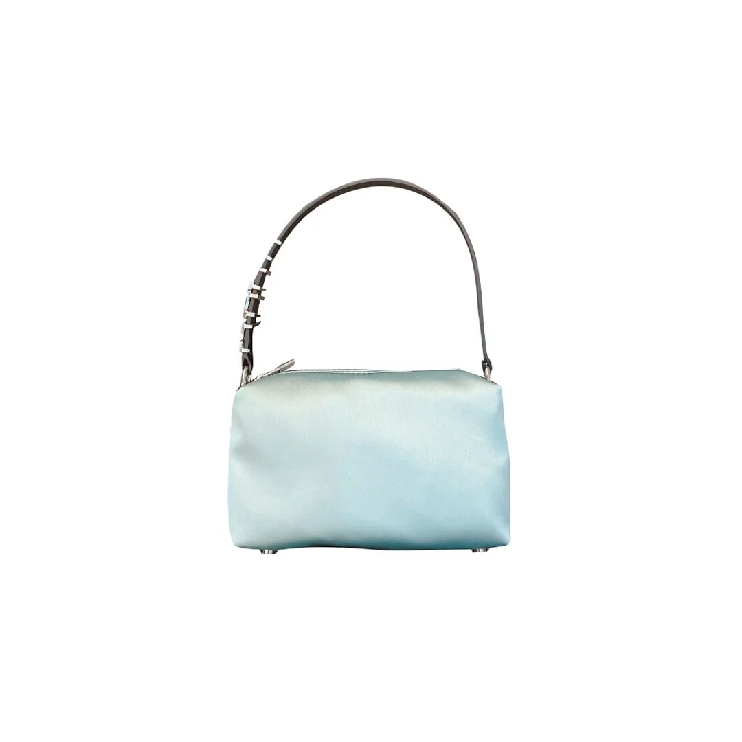 

21 New Metal Letter Rhinestone Handle Women's Bag Satin Surface Alex Alexander Wang Bag Silk Handbag