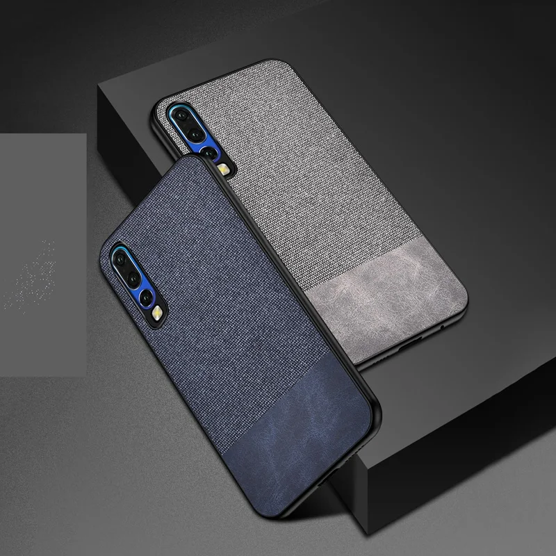 

Кожаный мягкий силиконовый чехол-бампер с тканевой текстурой для Huawei P30 Pro, чехол для Huawei P30 Lite, Ультратонкий противоударный чехол