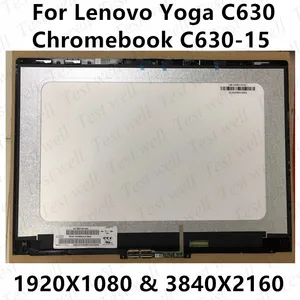 original 15 6 fhd uhd lcd display for lenovo yoga c630 chromebook c630 15 lcd touch screen digitizer assembly with bezel free global shipping