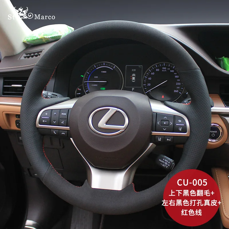 

DIY Hand-stitched leather car steering wheel cover For Lexus ES250 IS200t GS300 CT200 car accessories wheel cover
