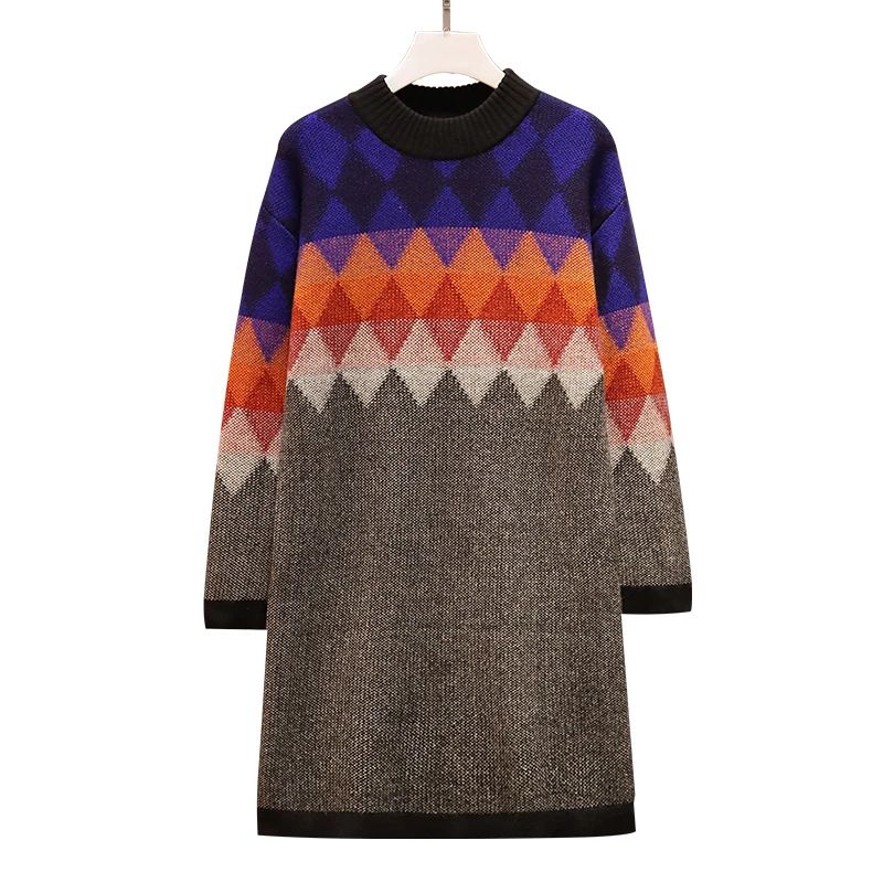 

Big Yards Size XL-5XL Couture Korean Fashion Long Sleeve Pullover Sweater Slim Pencil Pants 2 Pcs Clothing Set Knitted Suits