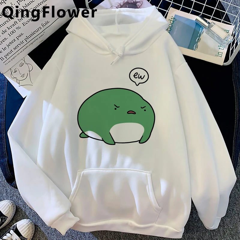 

Kawaii Frog hoodies female Korea y2k aesthetic anime graphic women pullover clothing Oversized streetwear