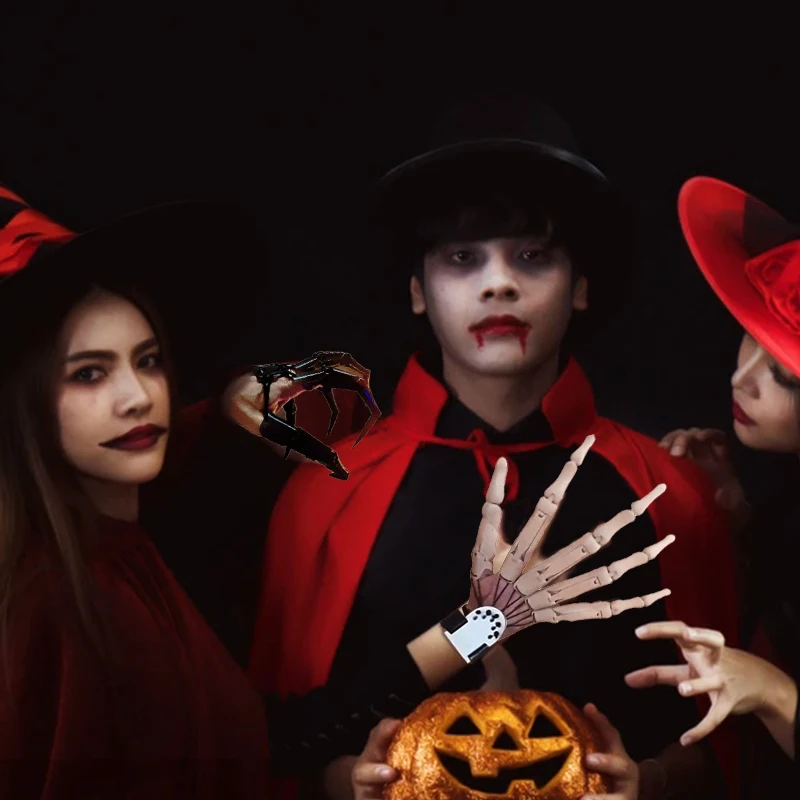 Dedo articulado de Halloween con extensiones flexibles, decoraci&oacute;n para fiesta, garra fantasma de terror, accesorios de miedo para Cosplay, movibles, 2021 regalos-4