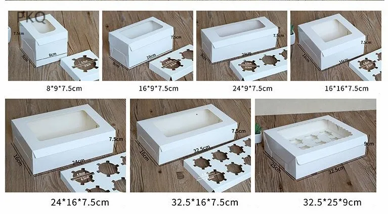 1/2/3/4/6/8 cake box green Macaroon Cake Boxes blue Biscuits for Baking holder Package white cup packaging | Дом и сад