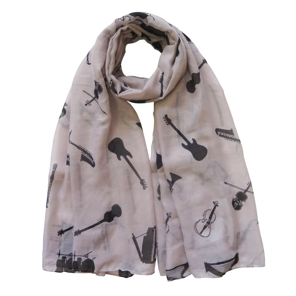 Женские шарфики и шали музыкальные инструменты для гитары пианино скрипки