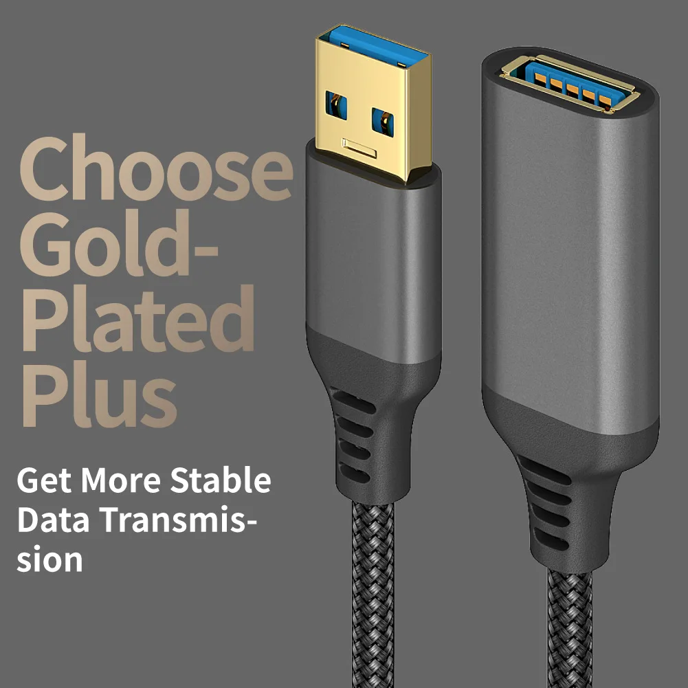 Кабель удлинитель UTHAI с нейлоновой оплеткой USB 3 0 штекер гнездо Высокоскоростная