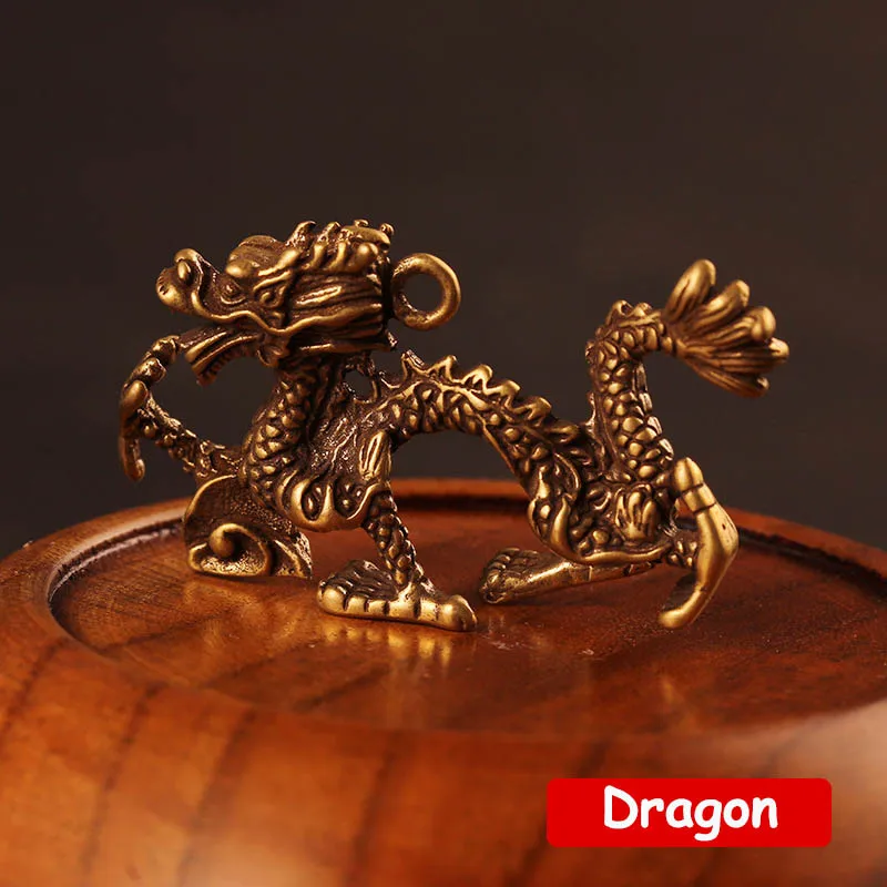 Брелок Зодиак из латуни в стиле ретро с изображениями животных крыс статуя