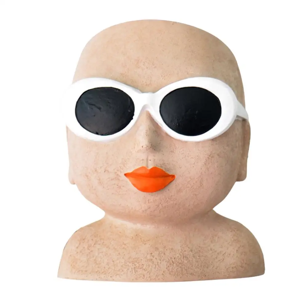 

Funny Plant Pots Cute Face Flower Pot Succulents Plant Pot With Drainage Hole Innovative Art Resin Cactus Planter Character