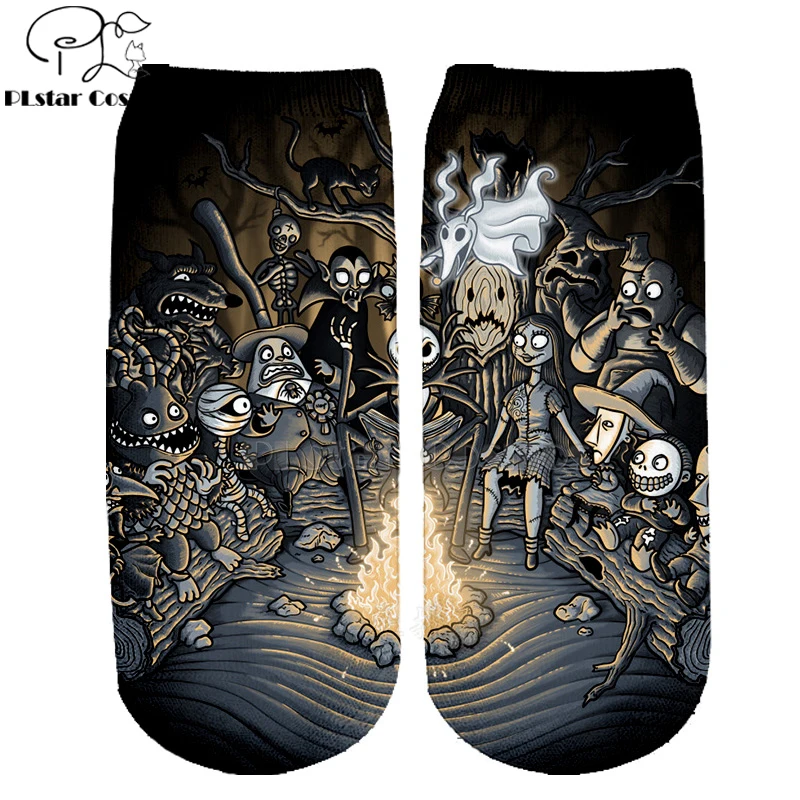 Хлопковые носки PLstar Cosmos nightster before christmas jack skellington разноцветные брендовые теплые короткие носки Хэллоуин-3