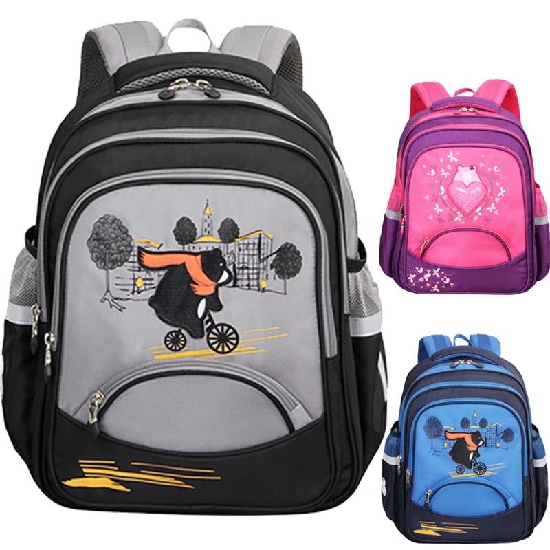 Вместительные школьные ранцы для девочек, Детские ортопедические рюкзаки с мультяшным медведем
