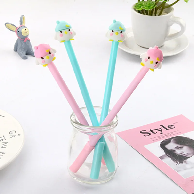 50 шт. креативные Канцтовары со Кепки курица гелевая ручка птички грибочка