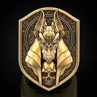 2021 new trend mens ring creative ancient egyptian mythology jewelry death ring anubis retro werewolf ring
