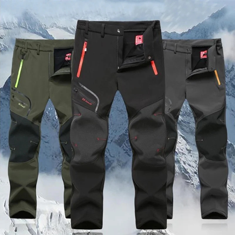 

Outdoor fleece assault pants men's waterproof soft shell Ski Pants Plus flannel pants women's waterproof couple quick drying